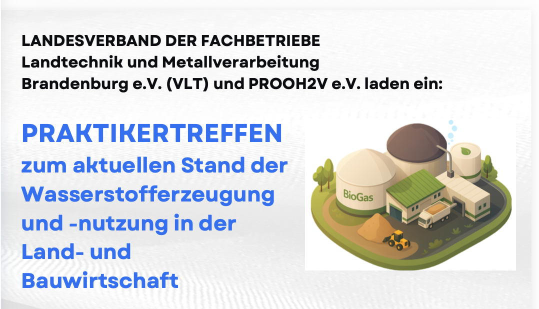 Praktikertreffen zum aktuellen Stand der Wasserstofferzeugung und -nutzung in der Land- und Bauwirtschaft